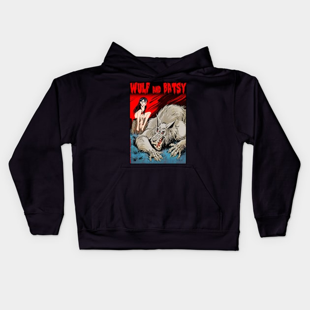 Wulf and Batsy: Red Sky Kids Hoodie by BryanBaugh